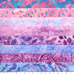 8 Fat Quarters Rose Garden Batik Lunn Fabric FQ Pack 100% Cotton Pink Blue Sky