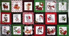 Christmas Dogs Dog Fabric 23″ X44″ Panel Loralie Harris for QT Retired & Rare