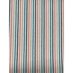 Fabric Piece Knit Stripe Tan Green Coral Teal 45″ x 62″