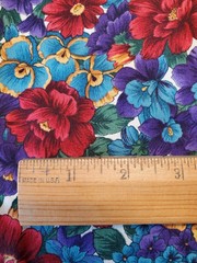 Hoffman Country Side Bright Floral Purple Red Cotton Fabric 2+ Yards 1990’s