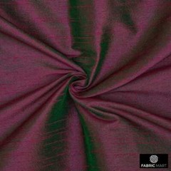 Fuchsia And Green Faux Silk Fabric By The Yard, 42 inches width Pink Silk Fabric