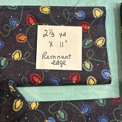 4.5 Yds + Extras Snowman Strung Lights Christmas Fabric Material Susan Winget