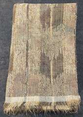 Upholstery Fabric Traditional Earthy-Tone Ikat Pattern w/ Fringed Edges 1.19 yds