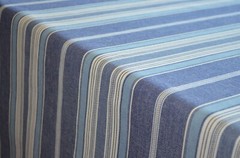 30 + Yards Avail VINTAGE WOVEN TICKING STRIPE, COTTON Medium Weight Blue