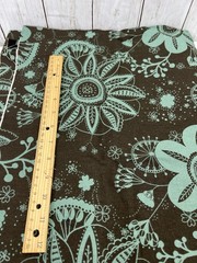 VTG Poly Cotton Fabric Decorator Woven Green Brown 2.33 yards 44″ Wide Hancock