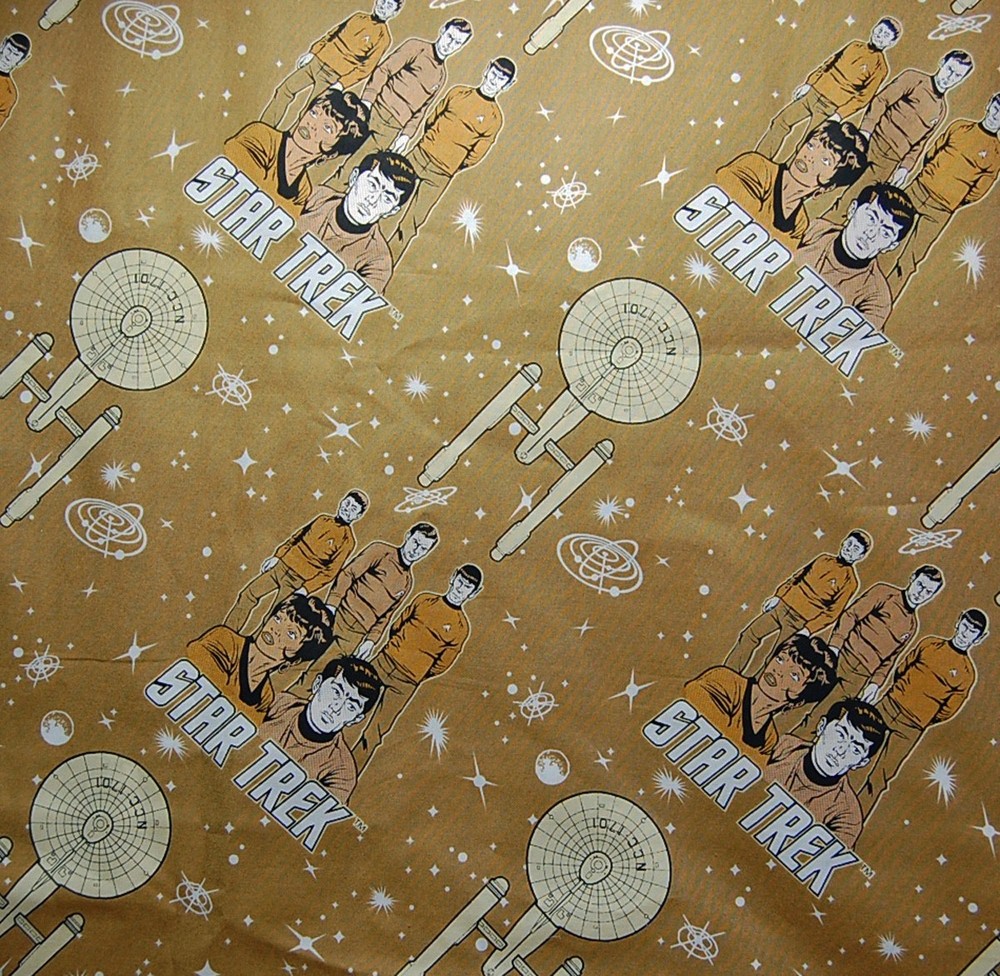 STAR TREK gold/black/white OS cotton print Fabric – SOLD BY THE HALF YARD