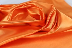 Orange Bridal Satin Fabric by the Yard, Silky Satin for Dresses and Event Decor