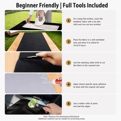 Black Suede Headliner Fabric 120″L×60″W Foam Backing Car Roof Liner Trim |