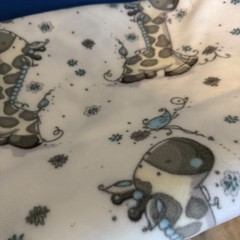 Fleece Giraffe Light Blue White And Gray Fabric 3+ Yards