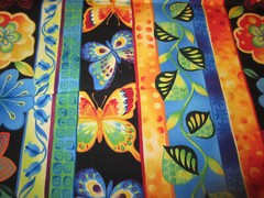 Cotton Fabric Kona Bay 2011 Striped Bright Multicolored Floral Stripe BTY x 44