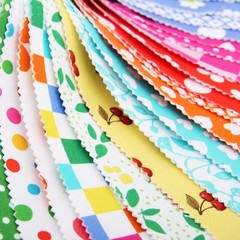 Threadart Cotton Quilting Fabric By The Yard – Confetti Brights – Orange Diamond