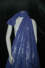 Crochet Lace Nylon Knit Fabric Floral Deep Periwinkle color by the yard