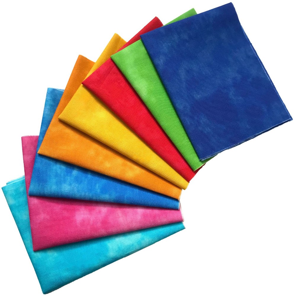 Misscrafts Quilting Fabric 100% Cotton 20x25cm, 8 Pieces, Tie-dye, 20x25cm
