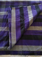 100% wool fabric 2+ yards purple black grey PLAID wide material estate very soft