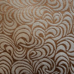 VTG Jacquard Abstract Swirl Scroll Upholstery Fabric Golden Caramel Ivory 98×54