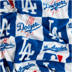 MLB Los Angeles Dodgers Block 6619-B Fleece Fabric by the Yard