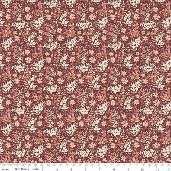 Ditsy Floral in Marsala | Evening on the Prairie | Riley Blake