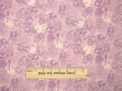 Makower UK Little Bake Sticky Hand Prints Kids Hands Allover Cotton Fabric YARD