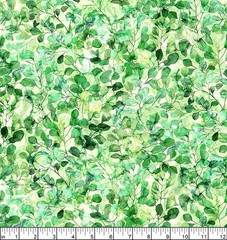 Northcott – Veranda – Packed Leaves – Light Green, Fabric BTY