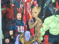 Marvel Comic Infinity War Avengers Super Heroes Cotton Fabric 25 “X 44″W NEW