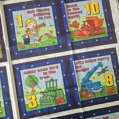 Cranston Print Works Bob The Builder Cotton Fabric Book Panels 19.5″×10″ Each