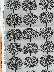 Alexander Henry Ghastly Ghastlies Forest Fabric Gray with Black Trees 18″ X 44″