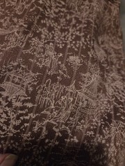 VTG CHINOISERIE Soverign Textiles Fabric Brown/Cream/Sewing/Craft/Home/44″/BTY