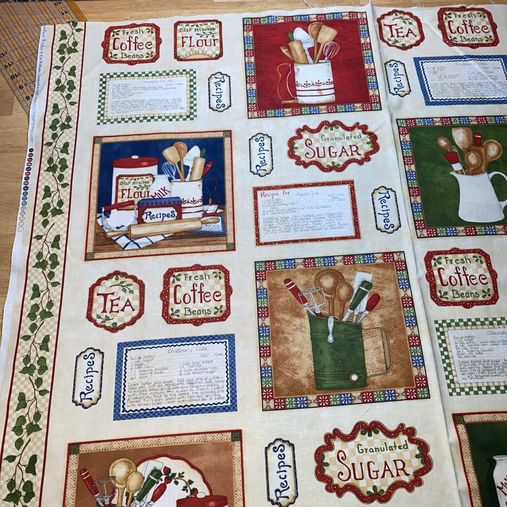 My Farmhouse Kitchen Panel 35” By 44” Cat Williams SSI Cotton Fabric – New