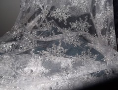 SILVER BEADED EMBROIDERED NET LACE FABRIC, BRIDAL LACE, SEQUINS, 137 CM width