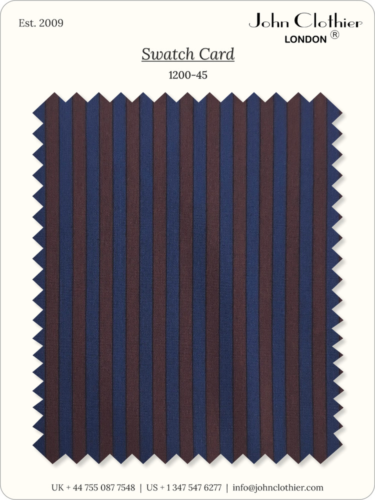 100% Cotton Fabric by Yard Brown Blue Stripe Sewing, Quilts, DIY Crafts Textile