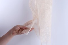 Peach Glitter Tulle Fabric by the Yard, Sparkly Tulle for Dresses and Decor