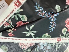 Waverly Sweet Brier Roses Black Vintage Floral Fabric Remnants Only Please Read