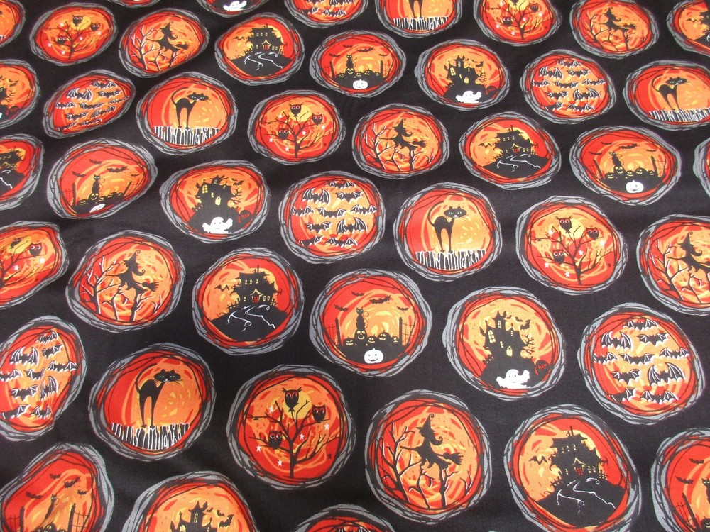 Halloween Print Cotton Fabric 1 FQ Michael Miller Haunt It