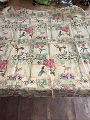 1 Yard Susan Winget Patch Scene Humming Birds Flowers 100% Cotton Sewing Fabric