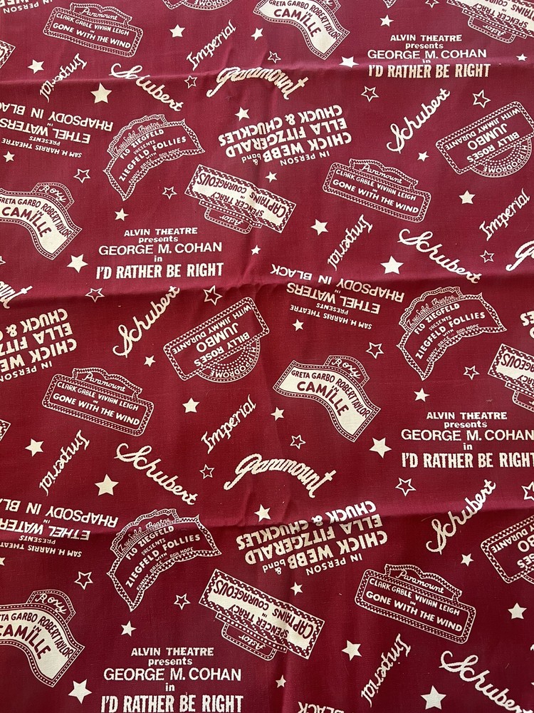 7’ Vintage Rare Cinema Fabric Paramount Schubert Imperial Gone With Wind Cohan