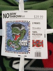 No Sew Fleece Throw Kit GAME OVER 100% Polyester Anti-Pill Fleece