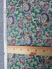 Vintage Cranston Paisley Sage Green Cotton Quilting Fabric Spring Floral 2.75 yd