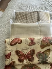 Butterfly Fabric Remnant Lot 3 Cuts Cottagecore Quilting Craft Cotton Blend