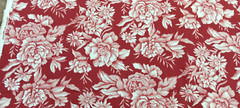 Eddie Bauer Fabric Floral Maroon Red Cream 2+ Yards Upholstery Material 98″x59″