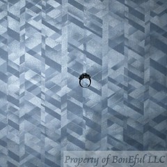 BonEful Fabric FQ Cotton Quilt Black White B&W Tone Prism Silver Metallic Print