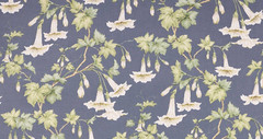 COLEFAX AND FOWLER CURTAIN FABRIC DESIGN Yvette 3.5 METRES NAVY BLUE 100% LINEN