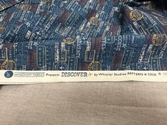 1 Yard Travel Stamp Fabric Windham Discover Passport Print Cotton Sewing Quilt