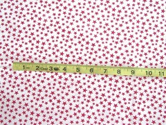 1 yd 100% Cotton White with Red Stars All Over