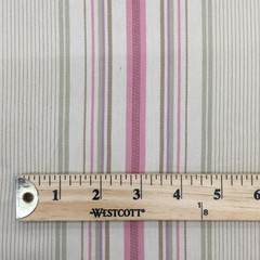 2 Yards Stripe in Pink and Beige Lightweight Home Decor Fabric