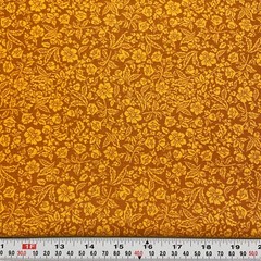 David Textiles Florals on Caramel Cotton Fabric Remnant 24″ x 44″