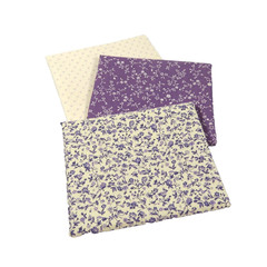 vintage fat quarter fabric bundle of 6 cotton crafts quilts cream grape/purple