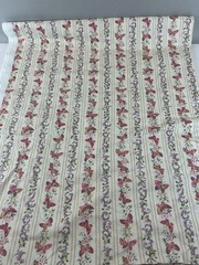 Lady Elizabeth Floral Filigree Butterflies Wallpaper Stripe Fabric 3 yds Kaufman