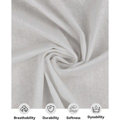 100% Cotton Muslin Fabric 59 inch x 2 Yards Bleached Muslin Linen for Sewing