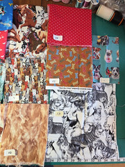 Remnants FQs Novelty Horse Dog Cat WB Charlie brown cotton Craft quilt Fabric