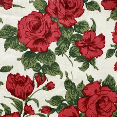 Red Floral Fabric Squares 5X5 Inch, 42 Pcs 100% Cotton Charm Packs for Quilting,